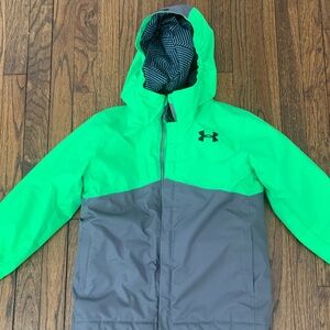 Boys Under Armour Neon Green and Gray Jacket - small
